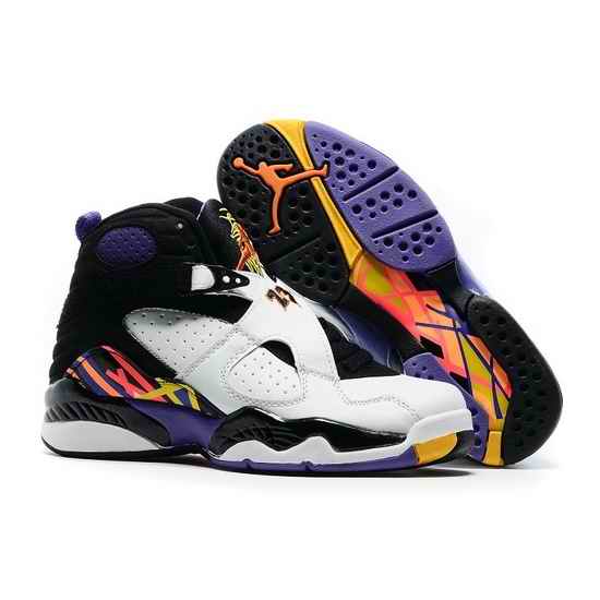 Air Jordan 8 Men Shoes White Black Purple